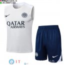 Senza Maniche Set Completo Maglia Inter Milan 2025/2026 Bianco Blu
