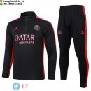 Felpa Da Allenamento Set Completo Paris Saint Germain 23-24 Rosso II Nero