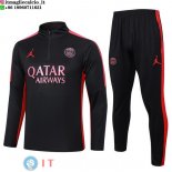 Felpa Da Allenamento Set Completo Paris Saint Germain 23-24 Rosso II Nero