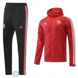 Giacca a Vento Set Completo Manchester United 22-23 Nero I Rosso