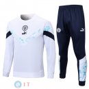 Felpa Da Allenamento Set Completo Manchester city 22-23 Bianco Blu Navy