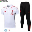 POLO Maglia Set Completo Liverpool 2025/2026 Bianco Rosso Nero