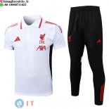 POLO Maglia Set Completo Liverpool 2025/2026 Bianco Rosso Nero