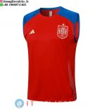 Senza Maniche Maglia Spagna 2024 Rosso Blu