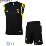 Senza Maniche Set Completo Maglia Juventus 2023/2024 Nero Giallo