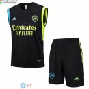 Senza Maniche Set Completo Maglia Arsenal 2023/2024 Nero I Verde