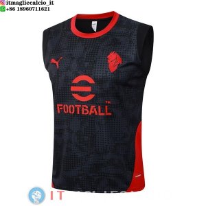 Senza Maniche Maglia AC Milan 2025/2026 Nero I Rosso