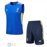 Senza Maniche Set Completo Maglia Juventus 2022/2023 Blu Giallo