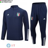 Felpa Da Allenamento Set Completo Italia 2023 Blu Navy