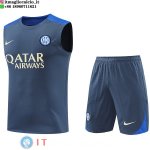 Senza Maniche Set Completo Maglia Inter Milan 2024/2025 Grigio Blu