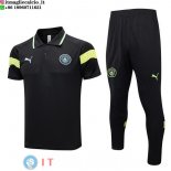 POLO Maglia Set Completo Manchester City 2023/2024 Nero