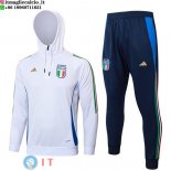 Felpa Cappuccio Set Completo Bambino Italia 2024 Bianco