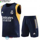 Senza Maniche Set Completo Maglia Real Madrid 2023/2024 Blu Navy I Giallo