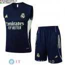Senza Maniche Set Completo Maglia Real Madrid 2025/2026 Blu Navy I Verde