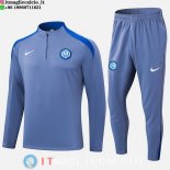 Felpa Da Allenamento Set Completo Inter Milan 24-25 Blu I Luce