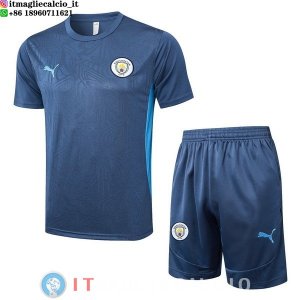 Formazione Set Completo Maglia Manchester city 2024/2025 Grigio Blu