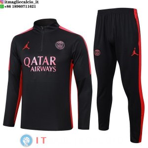 Felpa Da Allenamento Set Completo Paris Saint Germain 23-24 Rosso II Nero