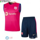 Senza Maniche Set Completo Maglia Barcellona 2023/2024 Rosa Blu