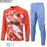 Felpa Da Allenamento Set Completo Inter Milan 24-25 Arancione Bianco