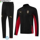 Giacca Lunga Zip Set Completo AC Milan 24-25 Nero Rosso