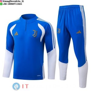 Tuta da Allenamento Bambino Juventus Mezza Cerniera 26-27 Blu Bianco