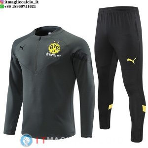 Felpa Da Allenamento Set Completo Borussia Dortmund 22-23 Grigio I Nero