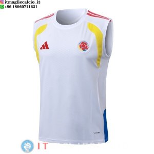 Senza Maniche Maglia Colombia 2026 Bianco Giallo