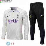 Felpa Da Allenamento Set Completo Tottenham Hotspur 22-23 Bianco Giallo Nero