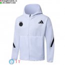 Giacca Con Cappuccio Full Zip Ajax 2025/2026 Bianco Nero