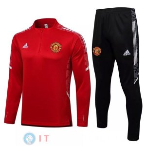 Giacca Set Completo Manchester United 21-22 Rosso Nero