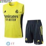 Senza Maniche Set Completo Maglia Real Madrid 2025/2026 Giallo Grigio Senza Maniche Set Completo Maglia Real Madrid 2025/2026 Giallo Grigio