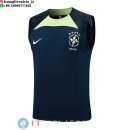 Senza Maniche Maglia Brasile 2023 Blu Navy III Verde