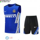 Senza Maniche Set Completo Maglia Inter Milan 2025/2026 Blu Nero
