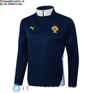 Giacca Full Zip Allenamento Portogallo 2026 Blu Navy Bianco