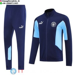 Giacca Set Completo Lunga Zip Manchester city 25-26 Blu