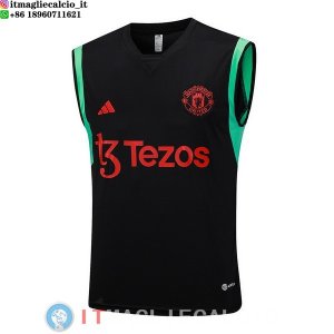 Senza Maniche Maglia Manchester United 2023/2024 Nero Verde Rosso