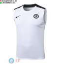 Senza Maniche Maglia Chelsea 2025/2026 Bianco Nero