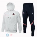 Giacca a vento Set Completo Paris Saint Germain 21-22 Bianco Nero