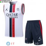 Senza Maniche Set Completo Maglia Paris Saint Germain 2023/2024 Bianco Rosso Blu