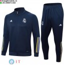 Giacca Set Completo Lunga Zip Real Madrid 2023/2024 Blu Navy I Giallo