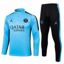 Felpa Da Allenamento Bambino Set Completo PSG 23-24 Blu II Nero