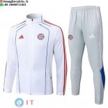 Giacca Set Completo Lunga Zip Bayern Monaco 25-26 Bianco Rosso Grigio