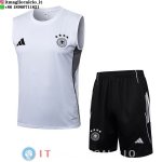 Senza Maniche Set Completo Maglia Germania 2025 Bianco Nero Senza Maniche Set Completo Maglia Germania 2025 Bianco Nero