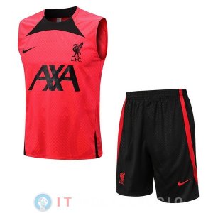 Senza Maniche Set Completo Maglia Liverpool 2022/2023 Rosso I Nero