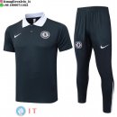 POLO Maglia Set Completo Chelsea 2025/2026 Grigio Navy Bianco
