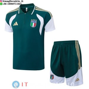 POLO Maglia Set Completo Italia 2026 Verde Bianco