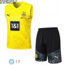 Senza Maniche Set Completo Maglia Borussia Dortmund 2023/2024 Giallo Nero Grigio