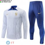 Felpa Da Allenamento Set Completo Bambino Francia 2022 Bianco I Blu