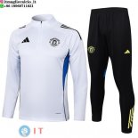 Felpa Da Allenamento Set Completo Manchester united 25-26 Bianco Nero