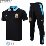 POLO Maglia Set Completo Argentina 2024 Nero Blu
